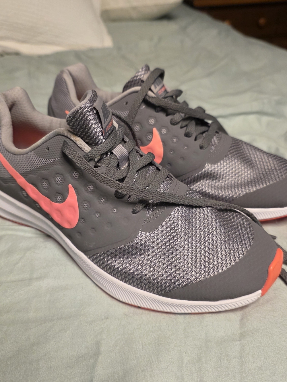 Nike Gray and Coral Downshifter 7 Girls Shoes BNWOT